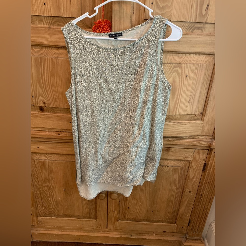 Eileen fisher black and white tunic tank